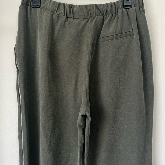 Zara Olive Green Joggers With Metallic Sidestripe Size Medium - Picture 5 of 15